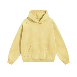 Sweat à capuche pour homme, coupe décontractée, effet vieilli, lavage vintage, édition streetwear - Product Image 1