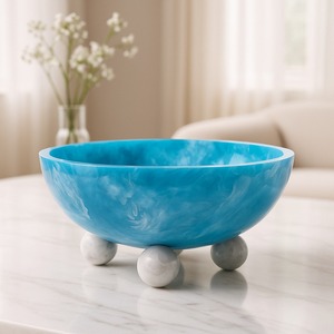 Luxury Eco-Friendly Minimalist <b>Epoxy</b> Resin Serving Bowl for Premium Home Business Gift Enhancing <b>Table</b> Setting Contemporary - Product Image 1