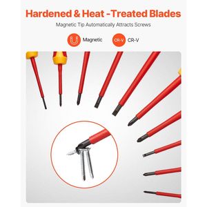 11-Piece Professional Electrical Insulated Screwdriver <b>Set</b> 1000V Insulated Electrician <b>Tool</b> <b>Set</b> Magneti Professional <b>Tool</b> <b>Set</b> - Product Image 3