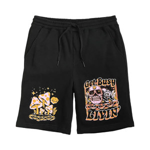 Shorts de sport décontractés pour hommes en coton 100% 400 GSM, coupe lourde, avec logo personnalisé, cordon de serrage et poches zippées, personnalisables - Product Image 6