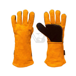 Gants de barbecue multifonctionnels en cuir à manches longues résistants à la chaleur, gants mécaniques, gants de soudage - Product Image 4