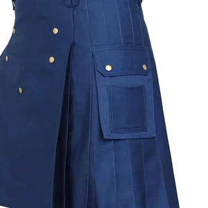 Kilt Utilitario de Algodón Azul Marino Escocés Hecho a Mano para Hombre, Venta al Por Mayor 2026 - Product Image 5