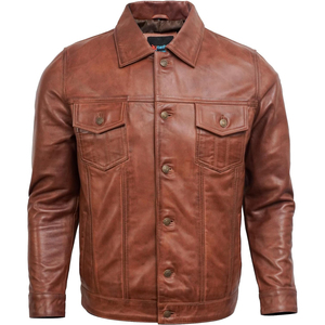 Luxury <b>Mens</b> <b>Leather</b> <b>Jacket</b> Premium Classic Genuine <b>Leather</b> Smart Casual Fashion Collection - Product Image 1
