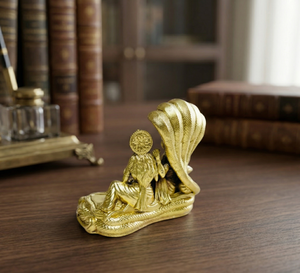 Idole Laxmi Narayan en laiton 100% de Jaipur Metals |   Statue religieuse artisanale |   Décoration d'intérieur et cadeaux |   5,5x3,5x5 cm |   94g - Product Image 6