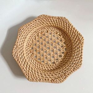 Handmade Round Rattan Placemat Natural Woven Table Mat Boho Dining Table Decor for Home Restaurant Use - Product Image 3