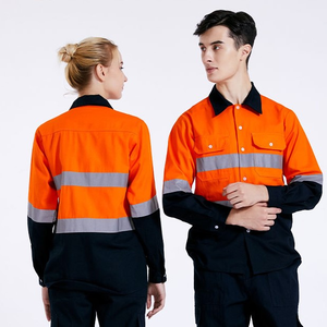 Camisa de Algodón de Alta Visibilidad para Trabajadores de Minería, Camisa de Seguridad Reflectante de Manga Larga - Product Image 3