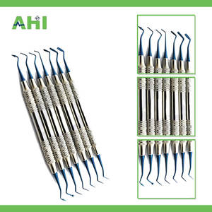 Prix d'usine – Nouvel ensemble d'outils dentaires manuels en titane bleu, 7 pièces, spatules de restauration composite en acier inoxydable avec manche, certifié CE - Product Image 5