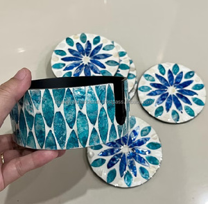 High Quality Mother of Pearl Inlay <b>Coasters</b> 6 Piece <b>Set</b> Best Quality Luxury - Product Image 6
