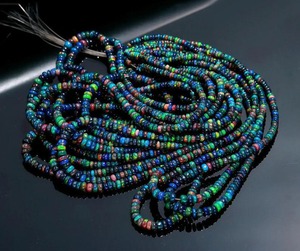 Ópalo Negro Natural Etíope, Cuentas Redondas Lisas de Ópalo de Fuego, 3-5 mm, 16 Pulgadas, para Fabricación de Joyas, Precio al por Mayor - Product Image 2