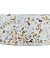 Table basse ronde moderne artisanale avec incrustation de nacre, base en métal doré, design mosaïque florale blanche pour la maison et l'hôtellerie