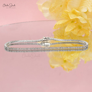 สร้อยข้อมือเทนนิสทองคำแท้ 14k ขายดีที่สุด ขนาด 1.5 มม. ประดับเพชรขาวทรงกลมแบบฝังเต็ม ทำด้วยมือ ราคาขายส่ง - Product Image 5