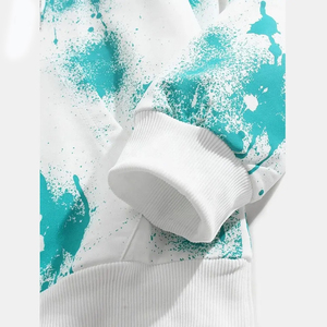 Sweat-shirts tie-dye personnalisés avec logo, en coton mélangé de haute qualité, pour hommes, en tissu polaire, pour l'hiver, en vente. - Product Image 3