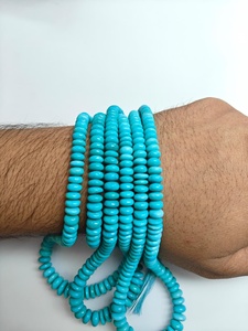 Perles Rondelles Lisses en Turquoise Arizona Sleeping Beauty 5mm à 6.5mm, Nouveauté 2026, Idéales pour la Confection de Bracelets et Colliers DIY - Product Image 2