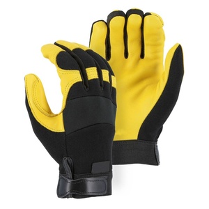 Mechanic Gloves for Industrial Hand Protection Cowhide Grain Leather Mechanical Gloves With Breathable Spandex Laminated Back - Product Image 1