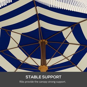 Ombrellone da Spiaggia Portatile con Strisce Blu e Borsa per il Trasporto, 6.2 Ventilatori e Volant, per Giardino, Viaggi e Spiaggia - Product Image 3