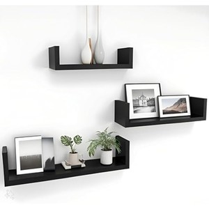 Mango Wood <b>Floating</b> <b>Wall</b> <b>Shelf</b> Set Dark Walnut Finish Wholesale India - Product Image 6