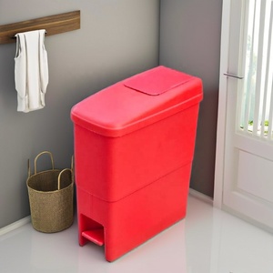 Female Sanitary Waste Disposal <b>Bin</b> with Foot Pedal Rectangular Shape PP Material <b>Lid</b> Included Indoor Use - Product Image 1