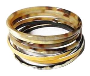 Brazalete de cuerno de vaca pulido para mujer, color natural, con diseño de ágata, estilo animal elegante para bodas - Product Image 4
