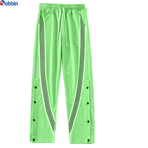 BOBBIN INDUSTRIES New Fashion Comfortable Vintage Side Button Striped Patchwork Canvas Summer <b>Mens</b> Trendy Drawstring Loose - Product Image 6