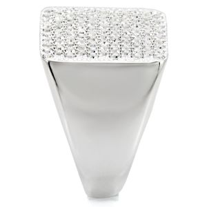 Anello in ottone rodiato con cristallo di alta qualità 1W035 - Piatto o Vassoio Trasparente - Product Image 5