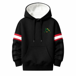 Sudadera con Capucha Personalizada con Bloques de Color, Unisex, con Mangas a Rayas y Bolsillo Tipo Canguro, OEM ODM - Product Image 2