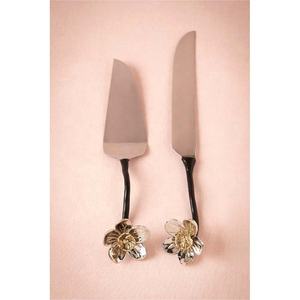 Modern Look Stainless Steel <b>Gold</b> Plated Cheese Set with Ceramic Handle High Quality Luxury Cutlery Set for Wedding - Product Image 4