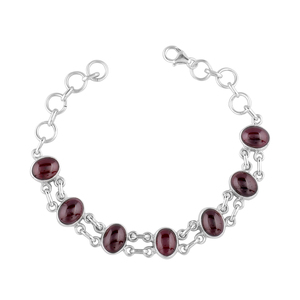 Bracelet en argent sterling 925 Bracelet en argent 925 grenat avec pierres précieuses Bijoux faits à la main Design unique Femmes Filles Bijoutier en argent fin - Product Image 2