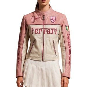 Veste en cuir de course rouge F1 de qualité supérieure |   Écusson d'équipe Motorsport Formula Series haute performance Grand Prix Culture Vivid en gros - Product Image 4