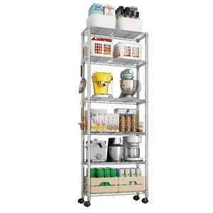 Scaffalatura Metallica Robusta NSF da 185 cm (72,83 pollici) con Ruote, Capacità 460 kg, Ripiani Regolabili per Garage e Magazzini - Product Image 3