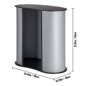 Tavolo Portatile per Fiere 90x50x94 cm, Espositore da Banco per Stand Fieristico, Parete Pieghevole in Alluminio - Product Image 5