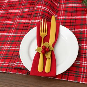 Premium 100% Cotton Red <b>Black</b> Plaid Table <b>Runner</b> Soft Durable Washable Eco-Friendly Customizable Reusable Dining Linen for - Product Image 6