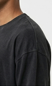 T-shirts amples à manches longues pour hommes et femmes, 300 GSM, 100% coton, col rond, style oversize, unisexe - Product Image 4
