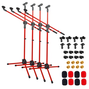 5 Core Mic <b>Stand</b> Floor Height 4Pcs Adjustable Tripod <b>Microphone</b> <b>Stands</b> w Extending Telescoping Boom Arm - Product Image 1