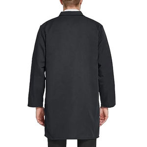 TENDANCES CLASSIQUES Blouse de laboratoire unisexe noire en coton et polyester tissé, uniforme d'hôpital avec poches, détection d'aiguilles, meilleure qualité, manches longues - Product Image 5