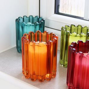 Pot à bougie de luxe personnalisé avec logo, en verre épais, bord fleuri, pour bougies parfumées, vente en gros - Product Image 4