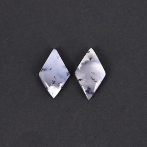 Opale dendritique naturelle 13,7 carats (poids d'une paire) 20x12mm forme losange pierre précieuse non montée - Product Image 4