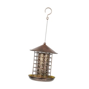 Mangeoire à oiseaux décorative en métal pour l'extérieur, à suspendre dans le jardin, sur la terrasse, ou comme accent décoratif pour la maison - Product Image 2