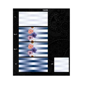 High Gloss Digital Stripe white blue flower pattern Ceramic Wall Tiles for kitchen bathroom dinning room