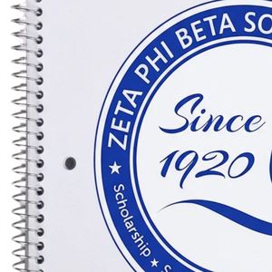 Cuaderno Espiral Zeta Phi Beta Azul y Blanco, Diario de la Hermandad Griega, Cuaderno Escolar Universitario, Bloc de Notas Resistente - Product Image 4