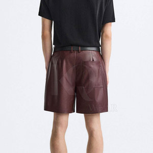 Pantalones Cortos de Cuero Casuales para Hombre, Cintura Media, con Bolsillos Laterales Funcionales, Corte Regular Cómodo, Ecológicos y de Secado Rápido - Product Image 5