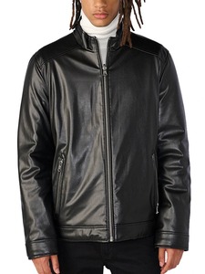เสื้อแจ็คเก็ตหนังเทียมแบบกลับด้านได้สำหรับผู้ชาย - Product Image 1