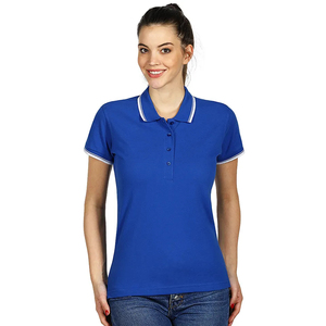 Camisetas de Punto de Primera Calidad para Mujer, Cuello con Rayas, Corte Ajustado Informal, Diseño Liso y Elegante, Secado Rápido, Transpirable, Personalizable - Product Image 4