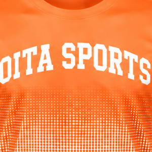 Bright Orange and <b>White</b> Gradient Sublimation T <b>Shirt</b> <b>Men</b> <b>Short</b> <b>Sleeve</b> Crew Neck Custom Printed Sports Training Performance - Product Image 5