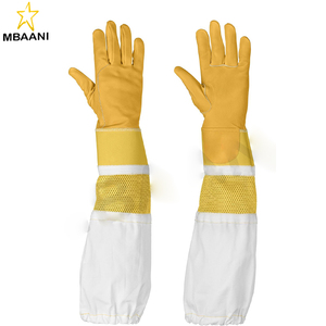 Guantes de apicultura de piel de vaca con puños reforzados y ventilados - Product Image 1