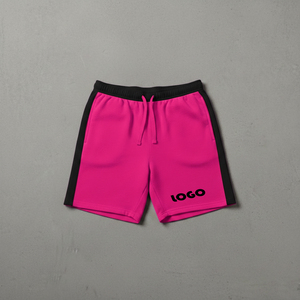 Shorts pour hommes sur mesure en gros, 100% coton molletonné, logo imprimé en 3D, poches arrière, couleur unie - Product Image 3