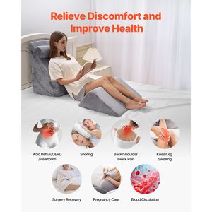 Ensemble d'oreillers orthopédiques ajustables en forme de cale, 4 pièces, support triangulaire pour les jambes, le cou, les épaules et le dos après une intervention chirurgicale - Product Image 5