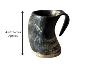 Tasses et chopes en céramique en forme de corne de buffle Viking avec poignée logo pour les fêtes - Emballage personnalisable, réutilisable et écologique - Product Image 5