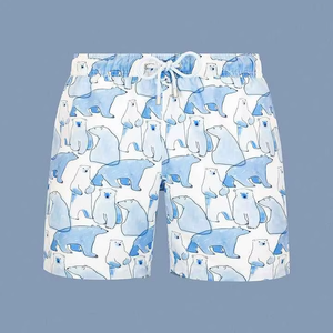 Shorts de bain pour hommes style safari, séchage rapide, pour l'été, avec logo personnalisé, doublure de compression OEM, 100 % polyester, vente en gros - Product Image 5