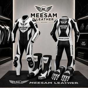Combinaison de course moto en cuir à manches longues, respirante, avec protection airbag, design bleu-jaune pour homme, toutes saisons - Product Image 4