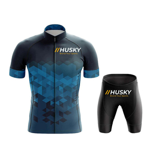 Jersey de Ciclismo Personalizado Azul de Manga Corta, Ecológico, 100% Poliéster, Unisex, Alta Elasticidad, Logotipo Frontal - Product Image 2